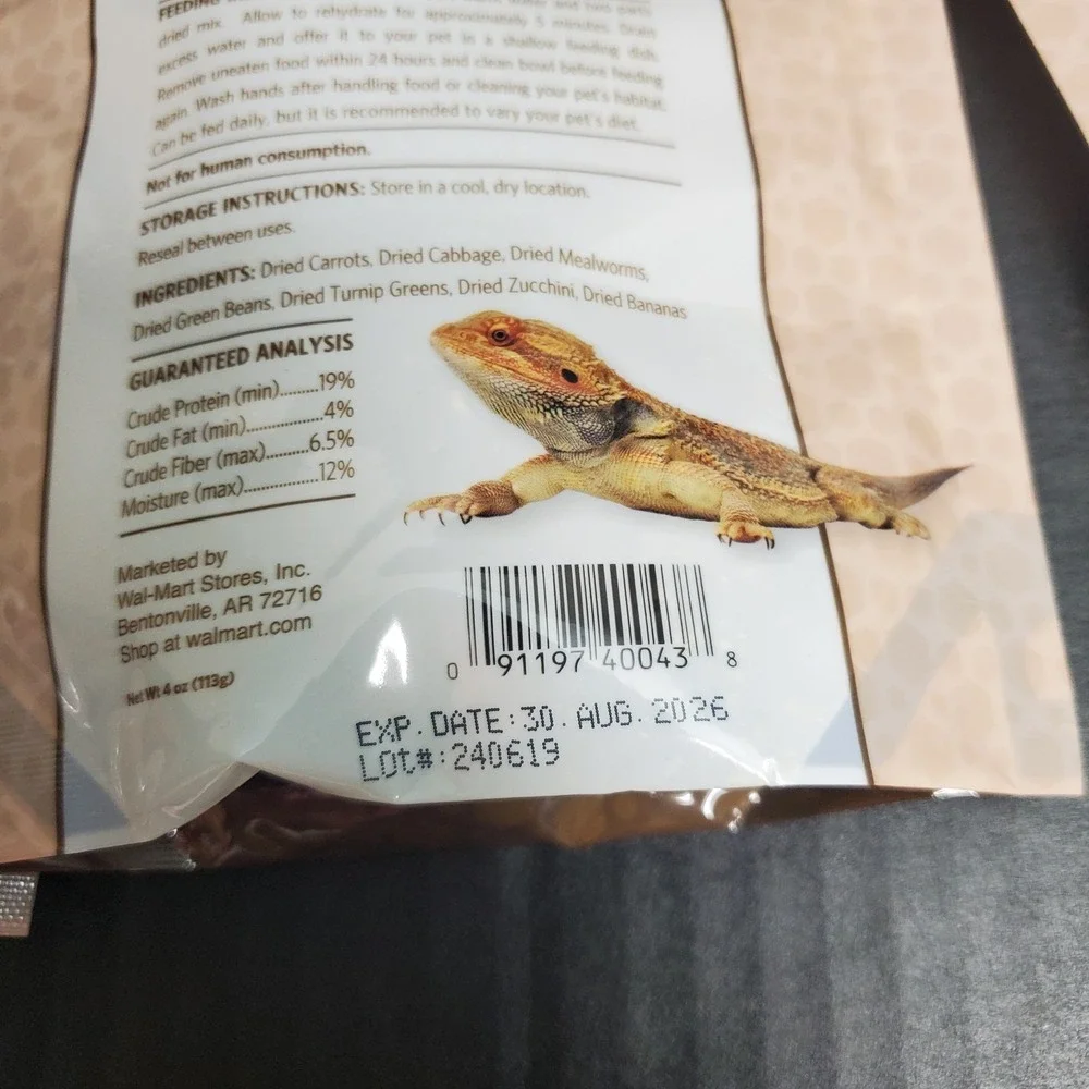 Aqua Culture Reptile Omnivore Dried Mix, 4 oz, 3pk Dried Mealworms Veg Fruit Mix